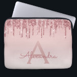 Housse Pour Ordinateur Portable Parties scintillant rose Rose or et Monogramme éti<br><div class="desc">Blush Pink - Rose Gold Faux Parties scintillant à goutte et Élégant Coque d'ordinateur portable Monogram. Ce coque monogrammé peut être customisé pour inclure votre nom initial et prénom.</div>