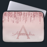 Housse Pour Ordinateur Portable Parties scintillant rose Rose or et Monogramme éti<br><div class="desc">Blush Pink - Rose Gold Faux Parties scintillant à goutte et Élégant Coque d'ordinateur portable Monogram. Ce coque monogrammé peut être customisé pour inclure votre nom initial et prénom.</div>