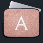 Housse Pour Ordinateur Portable Parties scintillant rose Rose or et Monogramme éti<br><div class="desc">Parties scintillant Rose Rose Gold Faux et Coque Monogramme élégant étincelant. Ce coque peut être customisé pour inclure votre nom initial et prénom.</div>