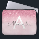 Housse Pour Ordinateur Portable Parties scintillant rose Rose or et Monogramme éti<br><div class="desc">Parties scintillant Rose Rose Gold Faux et Étincelle Moderne et Élégante Coque Monogramme. Ce coque peut être customisé pour inclure votre nom initial et prénom.</div>