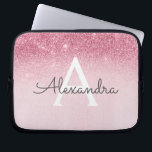 Housse Pour Ordinateur Portable Parties scintillant rose Rose or et Monogramme éti<br><div class="desc">Blush Pink - Rose Gold Ombre Faux Parties scintillant et Sparkle Moderne et élégant Coque Monogram. Ce coque peut être customisé pour inclure votre nom initial et prénom.</div>