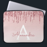 Housse Pour Ordinateur Portable Parties scintillant rose Rose or et Monogramme éti<br><div class="desc">Blush Pink - Rose Gold Faux Parties scintillant à goutte et Élégant Coque d'ordinateur portable Monogram. Ce coque monogrammé peut être customisé pour inclure votre nom initial et prénom.</div>