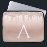 Housse Pour Ordinateur Portable Parties scintillant rose Rose or et Monogramme éti<br><div class="desc">Parties scintillant Rose Rose Gold Faux et Coque Monogramme élégant étincelant. Ce coque peut être customisé pour inclure votre nom initial et prénom.</div>