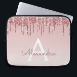 Housse Pour Ordinateur Portable Parties scintillant rose Rose or et Monogramme éti<br><div class="desc">Blush Pink - Rose Gold Faux Parties scintillant à goutte et Élégant Coque d'ordinateur portable Monogram. Ce coque monogrammé peut être customisé pour inclure votre nom initial et prénom.</div>