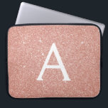 Housse Pour Ordinateur Portable Parties scintillant rose Rose or et Monogramme éti<br><div class="desc">Parties scintillant Rose Rose Gold Faux et Coque Monogramme élégant étincelant. Ce coque peut être customisé pour inclure votre nom initial et prénom.</div>