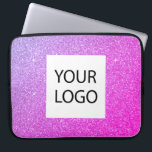 Housse Pour Ordinateur Portable Parties scintillant rose violet - Logo personnalis<br><div class="desc">Purple and Pink Ombre Moderne et professionnel Faux Parties scintillant et Sparkle Elegant Logo Personnalisé Promotionnel Portable d'entreprise sac ou manches Coque promotionnel pour un cadeau de l'industrie de la beauté. Ce coque peut être customisé pour inclure le logo de votre entreprise ou de votre entreprise.</div>