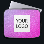 Housse Pour Ordinateur Portable Parties scintillant rose violet - Logo personnalis<br><div class="desc">Purple and Pink Ombre Moderne et professionnel Faux Parties scintillant et Sparkle Elegant Logo Personnalisé Promotionnel Portable d'entreprise sac ou manches Coque promotionnel pour un cadeau de l'industrie de la beauté. Ce coque peut être customisé pour inclure le logo de votre entreprise ou de votre entreprise.</div>