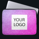 Housse Pour Ordinateur Portable Parties scintillant rose violet - Logo personnalis<br><div class="desc">Purple and Pink Ombre Moderne et professionnel Faux Parties scintillant et Sparkle Elegant Logo Personnalisé Promotionnel Portable d'entreprise sac ou manches Coque promotionnel pour un cadeau de l'industrie de la beauté. Ce coque peut être customisé pour inclure le logo de votre entreprise ou de votre entreprise.</div>