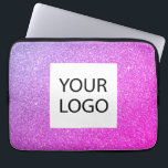 Housse Pour Ordinateur Portable Parties scintillant rose violet - Logo personnalis<br><div class="desc">Purple and Pink Ombre Moderne et professionnel Faux Parties scintillant et Sparkle Elegant Logo Personnalisé Promotionnel Portable d'entreprise sac ou manches Coque promotionnel pour un cadeau de l'industrie de la beauté. Ce coque peut être customisé pour inclure le logo de votre entreprise ou de votre entreprise.</div>