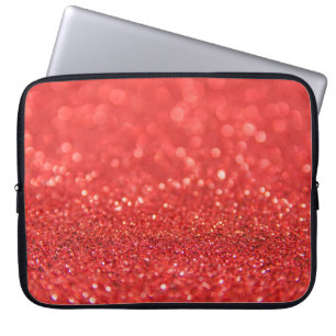 Housse Pour Ordinateur Portable Parties scintillant Rouge Et Bulles