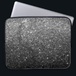 Housse Pour Ordinateur Portable Parties scintillantes élégantes de noir de Faux<br><div class="desc">Parties scintillantes élégantes de noir de Faux</div>