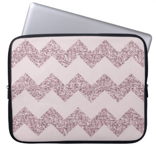Housse Pour Ordinateur Portable Parties scintillantes roses de Faux de Chevron