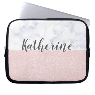 Housse Pour Ordinateur Portable Parties scintillantes roses girly élégantes d'or