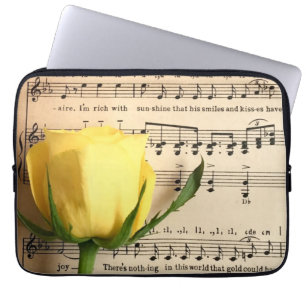 Housse Pour Ordinateur Portable Partition Rose jaune