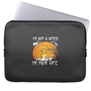Housse Pour Ordinateur Portable Pas de femme sorcière Halloween Sunset Chaudron_1