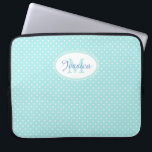 Housse Pour Ordinateur Portable Pastel Blue Polka point personnalisé<br><div class="desc">Pochette d'ordinateur portable personnalisée à pois mignon.</div>