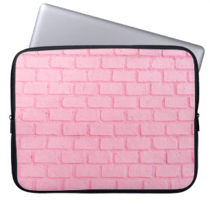 Housse Pour Ordinateur Portable Pastel en brique rose arrière - plan texture mural