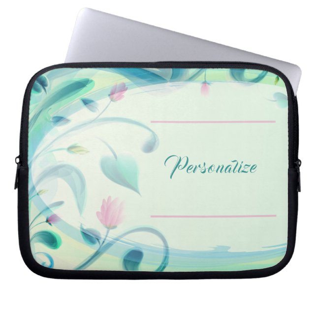 Housse Pour Ordinateur Portable Pastel Fleurs Aquarelles Personnalisent l'ordinate (Devant)