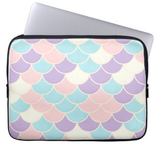 Housse Pour Ordinateur Portable Pastel Mermaid Scales Seamless Pattern