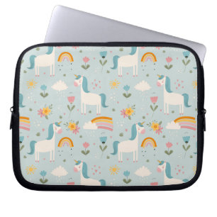 Housse Pour Ordinateur Portable Pastel mignon Rainbow Unicorn Motif