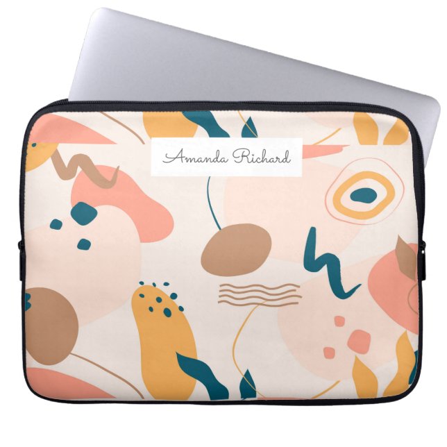 Housse Pour Ordinateur Portable Pastel moderne minimaliste géométrique abstrait (Devant)