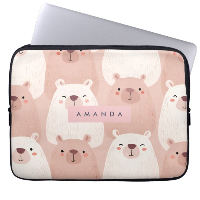 Housse Pour Ordinateur Portable Pastel personnalisé adorable Capybara (Devant)