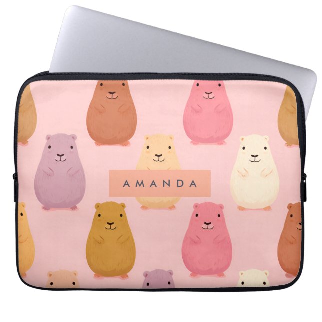 Housse Pour Ordinateur Portable Pastel personnalisé Cute Capybara Motif (Devant)