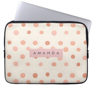 Housse Pour Ordinateur Portable Pastel Personnalisé Rose Pêche et Poussière de Ros
