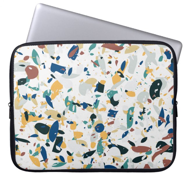 Housse Pour Ordinateur Portable Pastel Terrazzo : Motif Abstrait moderne. (Devant)