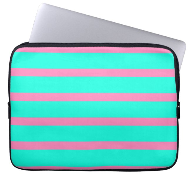 Housse Pour Ordinateur Portable Pastel Turquoise Bleu Vert Et Rose (Devant)