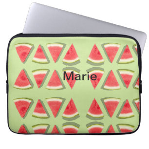 Housse Pour Ordinateur Portable Pastèque rose simple ajouter un nom minimal person