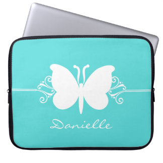 Housse Pour Ordinateur Portable Pastille papillon Manche Ordinateur Portable, Aqua