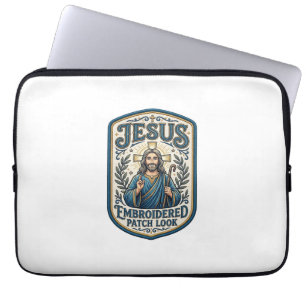 Housse Pour Ordinateur Portable Patch brodé Jésus Regardez Patch brodé Jésus