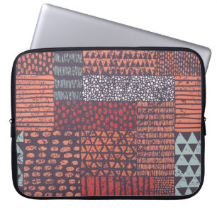 Housse Pour Ordinateur Portable Patchwork bohémien : conception sans couture dessi