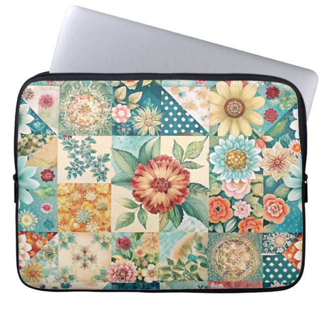 Housse Pour Ordinateur Portable Patchwork de printemps (Devant)