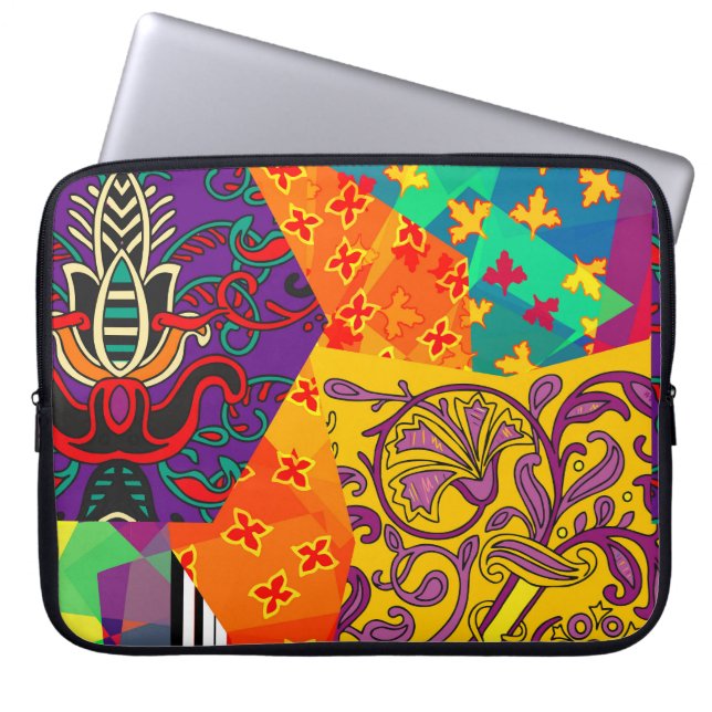 Housse Pour Ordinateur Portable Patchwork indien turc festier Mandala (Devant)