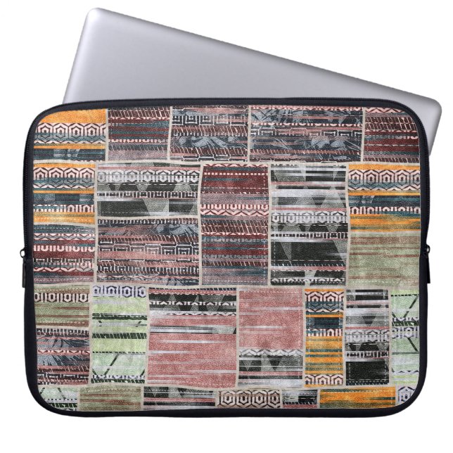 Housse Pour Ordinateur Portable Patchwork Quilt Collage Impression transparente. (Devant)