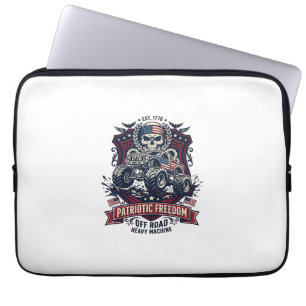 Housse Pour Ordinateur Portable Patriotique 1776 Hors Route Crâne Monster Truck Lo
