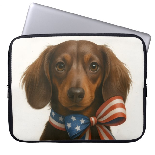 Housse Pour Ordinateur Portable Patriotique Dachshund (Devant)
