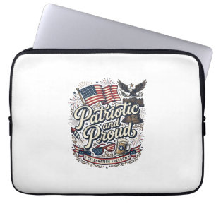 Housse Pour Ordinateur Portable Patriotique et fier vintage quatrième juillet