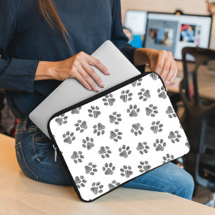 Housse Pour Ordinateur Portable Patrouilles de Doodle, Paws de Chien, Paws Noirs