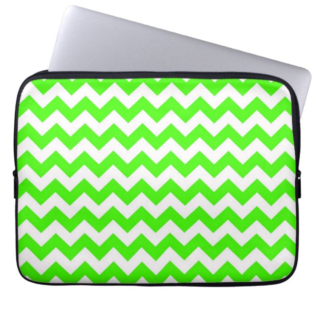 Housse Pour Ordinateur Portable Pattern de Lime Green White (Devant)