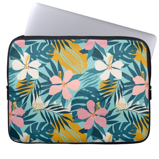 Housse Pour Ordinateur Portable Pattern tropical hibiscus (Devant)