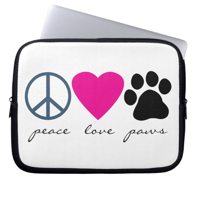Housse Pour Ordinateur Portable Pattes d'amour de paix (Devant)