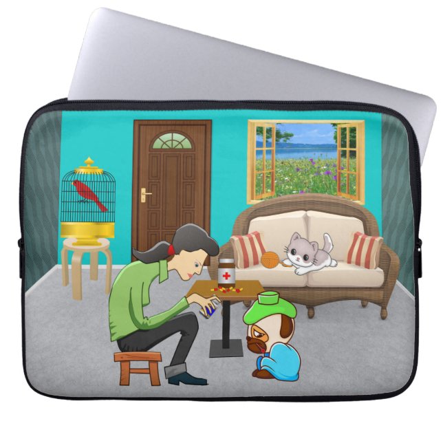 Housse Pour Ordinateur Portable PattesConfortables (Devant)