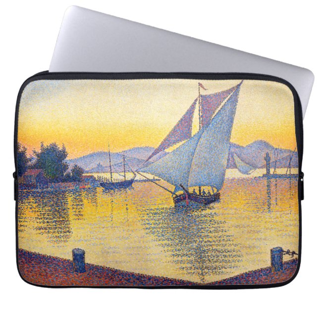 Housse Pour Ordinateur Portable Paul Signac - Le Port au coucher du soleil, Opus 2 (Devant)