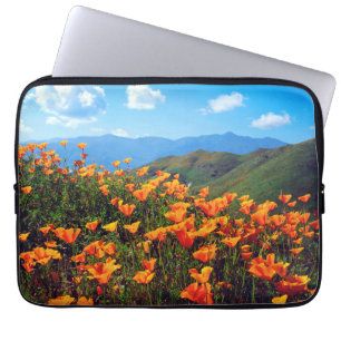 Housse Pour Ordinateur Portable Pavots de Californie recouvrant un versant de coll
