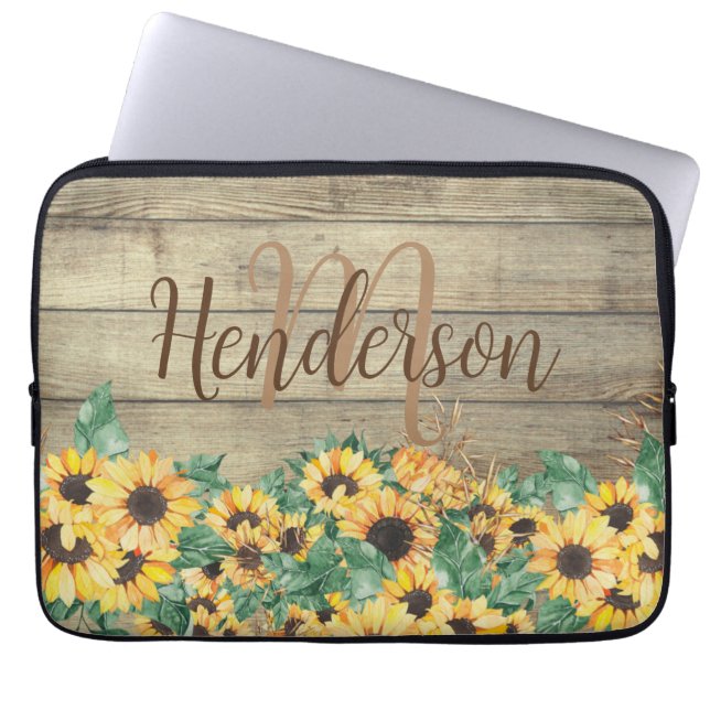 Housse Pour Ordinateur Portable Pays Sunflower Nom de famille (Devant)