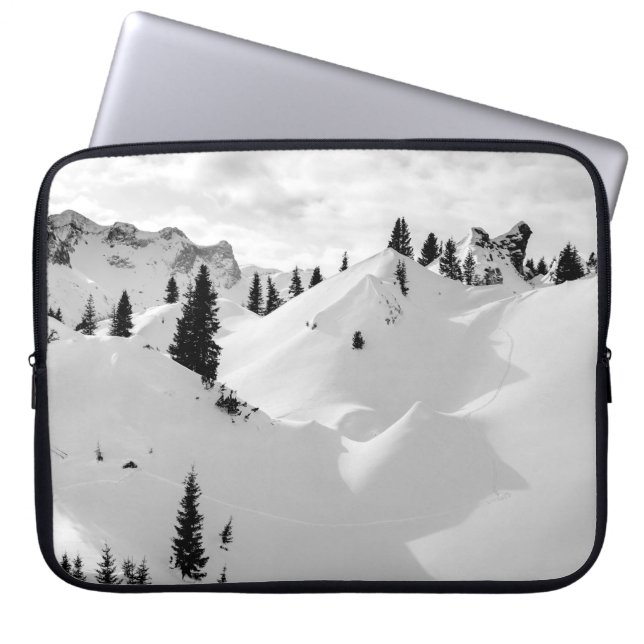 Housse Pour Ordinateur Portable Paysage alpin : Snowy Fir Trees (Devant)