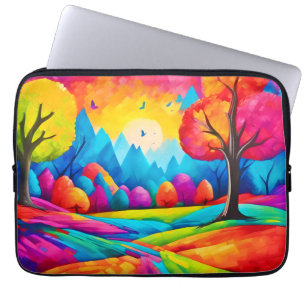Housse Pour Ordinateur Portable Paysage coloré dans un style art de rêve